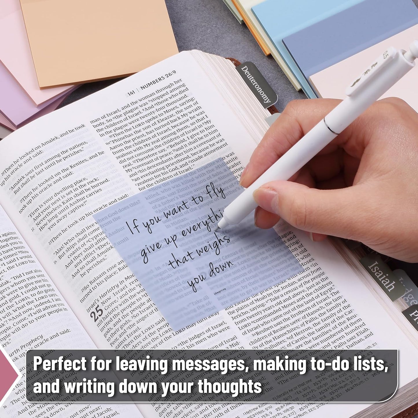 Mr. Pen- Transparent Sticky Notes, 3”x3”, Dreamy Pastel, 12 Pads, 600 Sheets, See Through Sticky Notes, Bulk Sticky Notes Transparent