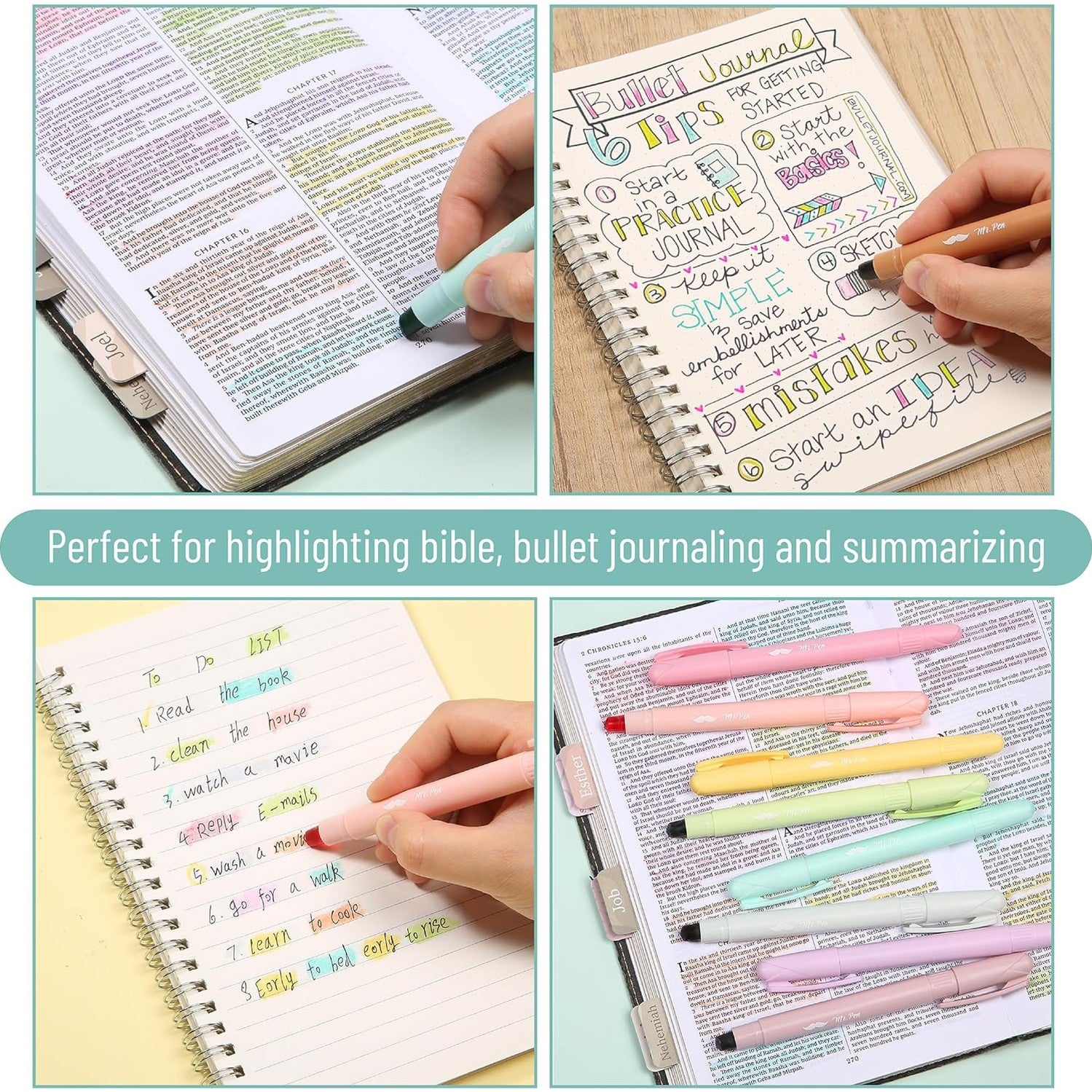 Customizable Bible Gel Highlighters, 16 Pack, Assorted No-Bleed Colors, Twist-Up, Sharpenable Tip