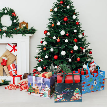 Mr. Pen- Reusable Christmas Gift Bags, 12 pcs, 12 Styles, Xmas Gift Bags Christmas Tote Bags with Handles