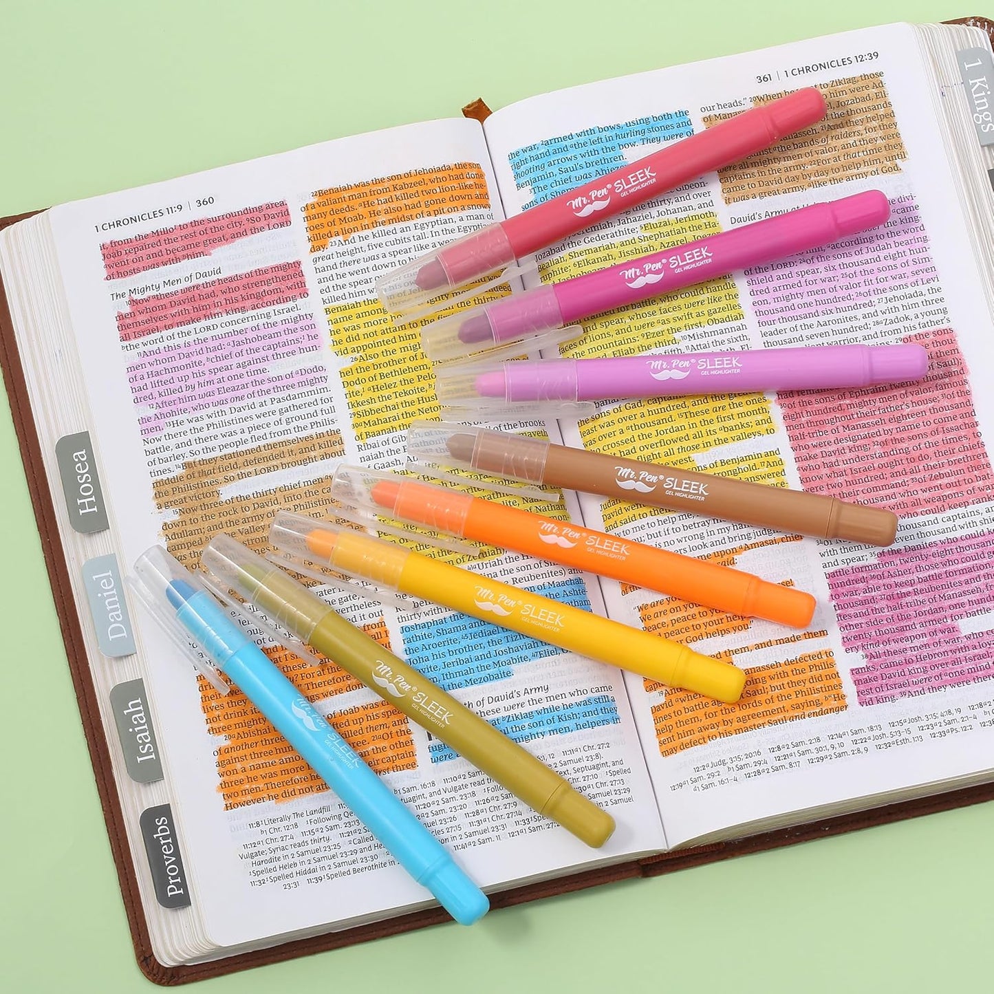 Mr. Pen- Gel Highlighter, 8 Pack, Sunshine & Smiles, Bible Highlighters No Bleed, No Bleed Highlighters, Bible Highlighter, Bible Markers