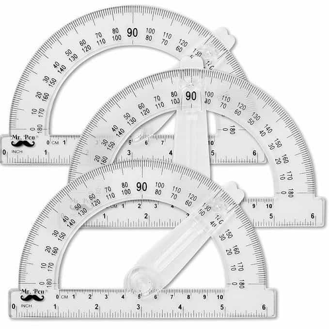 Protractor, 6 Inches Protractor with Swing Arm, Pack of 3 – Mr. Pen
