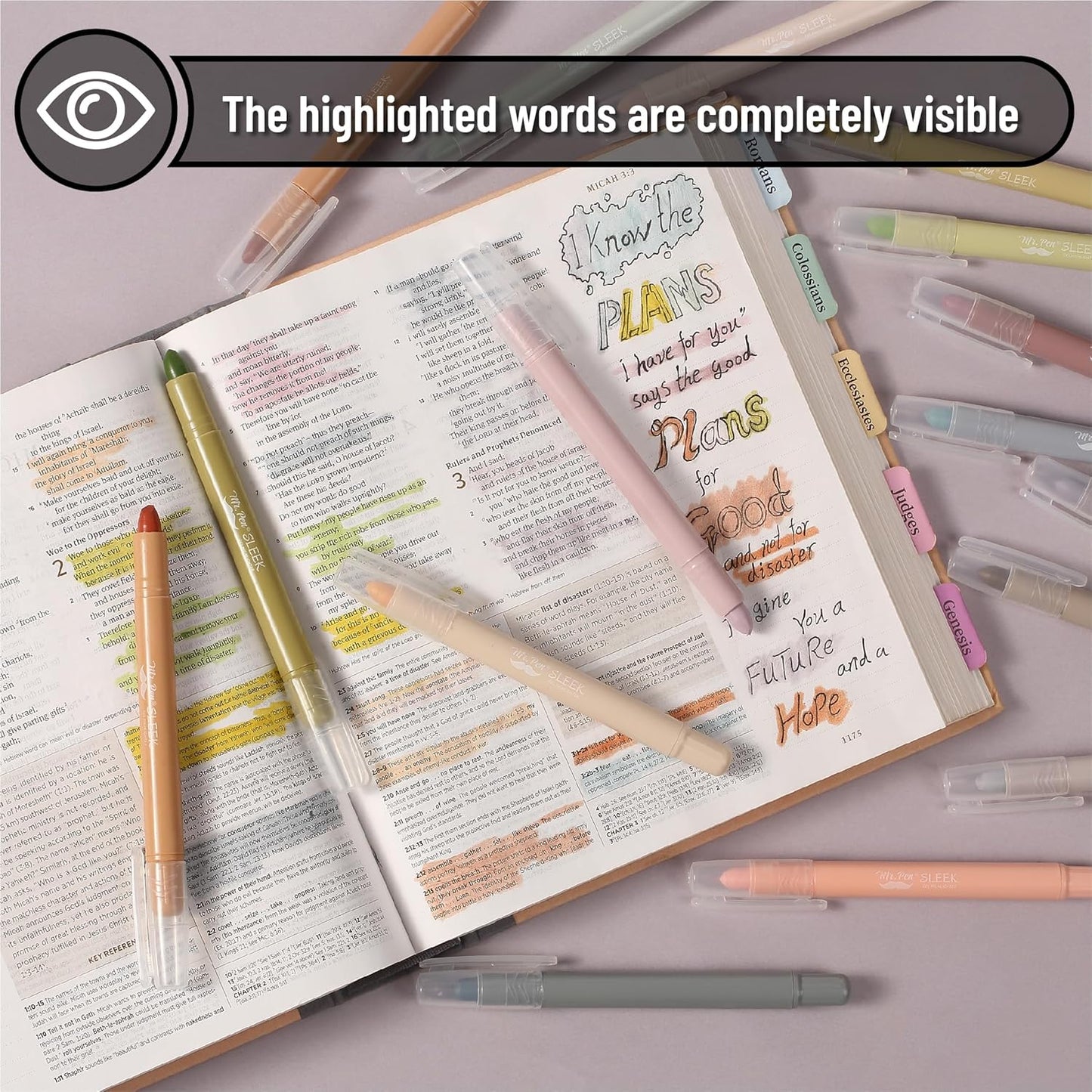 Mr. Pen- Gel Highlighter, 16 Pack, Soft & Muted Colors, Bible Highlighters No Bleed, No Bleed Highlighters, Mr Pen Bible Highlighter