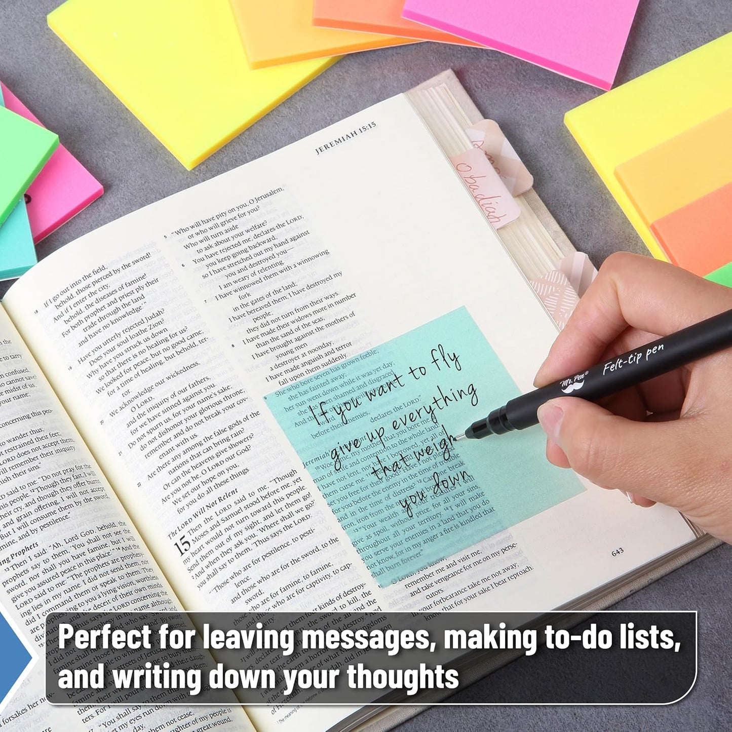 Bulk Plastic Glitter Sticky Notes 3x3, 20 Pads, 1000 Sheets, Prism Glow