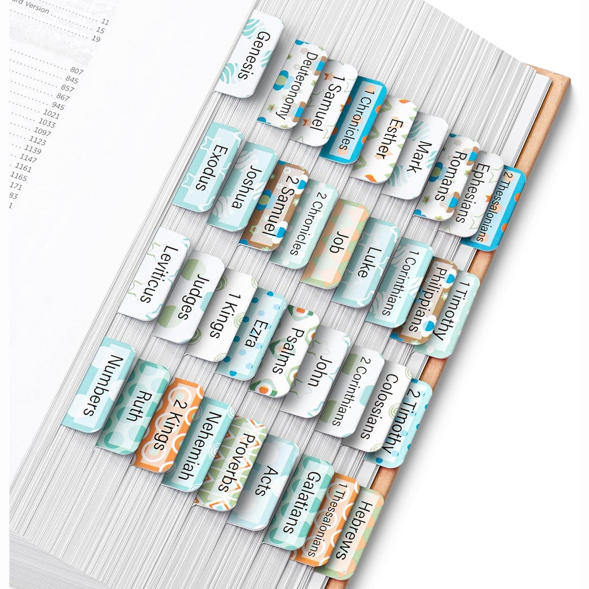 Mr. Pen- Bible Tabs, 120 pcs, Pastel Mosaic, Laminated Bible Tabs for Women and Men