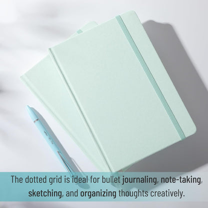 Customizable Dotted Journal Notebook, 5.7"x8.3", 160 Pages, Fabric Hardcover