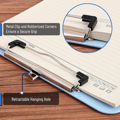 Mr. Pen- Plastic Clipboard, 12.5” x 9”, 2 Pack, Cyan Blue Clipboards for Kids & Adults