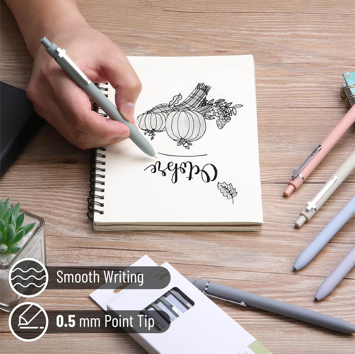 Customizable Retractable Cross Clip Pens, Black Ink, Fine Point 0.5mm, Assorted Color Barrels
