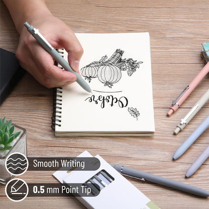 Customizable Retractable Cross Clip Pens, Black Ink, Fine Point 0.5mm, Assorted Color Barrels