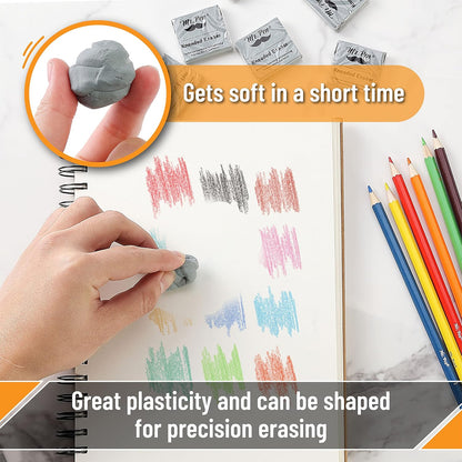 Mr. Pen- Kneaded Eraser, 3 Pack, Grey, 1.44"x1.36" Kneaded Erasers for Artists, Art Eraser