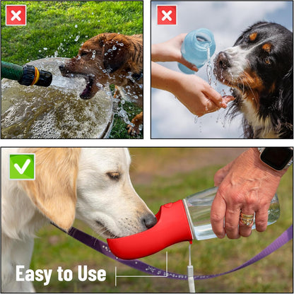 Mr. Pen- Dog Water Bottle, 19 oz, Large, Red, Portable Dog Water Bottle Dispenser