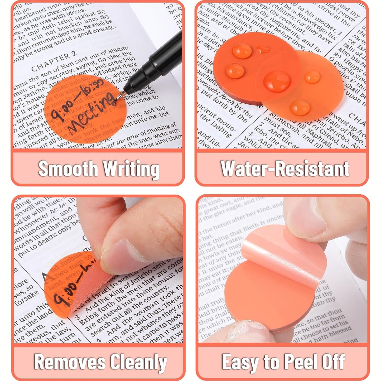 Bulk Round Transparent Sticky Notes Set, 28 Pads, 1120 Sheets