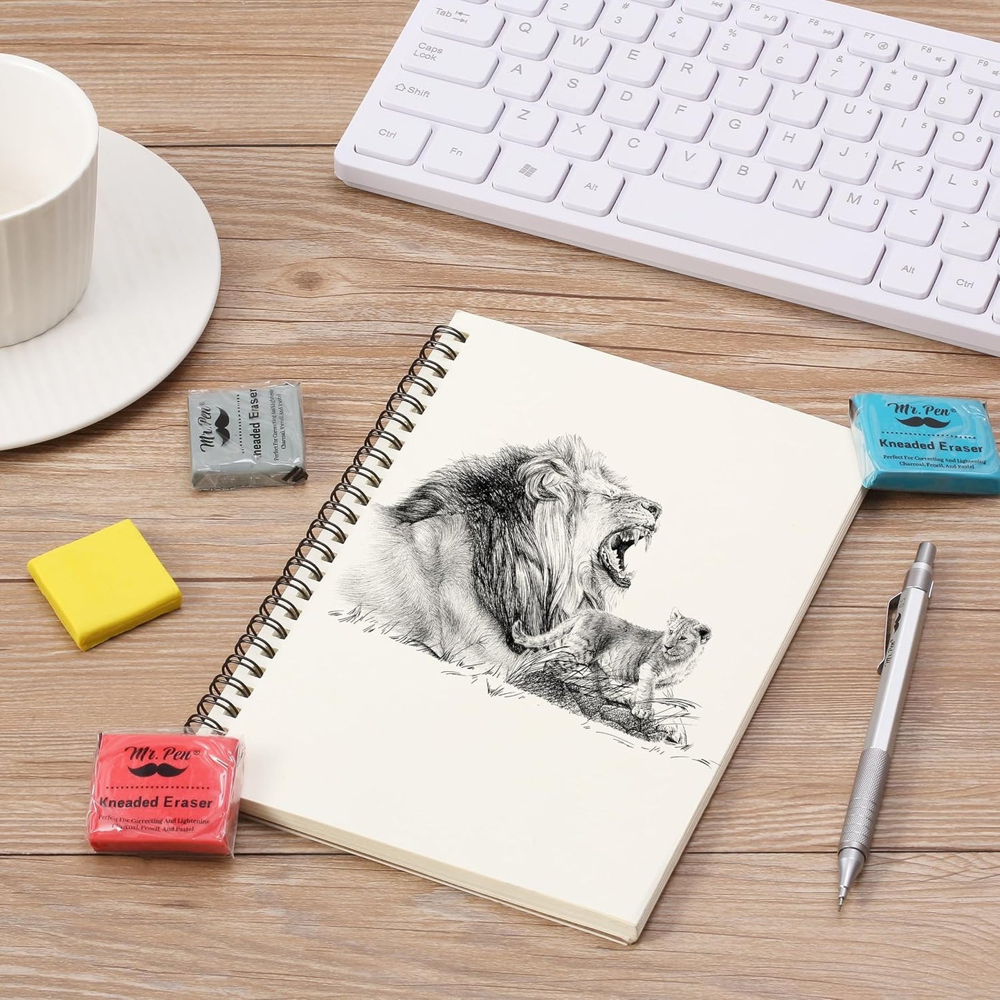 Colorful Kneaded Erasers, 8 Pack, 1.4" x 1.37", For Artists