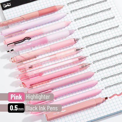 Mr. Pen- Gel Ink Pen Set, 12 pcs, Pastel Pink Barrel, Pink Pens Black Ink Gel Pens Fine Point 0.5mm