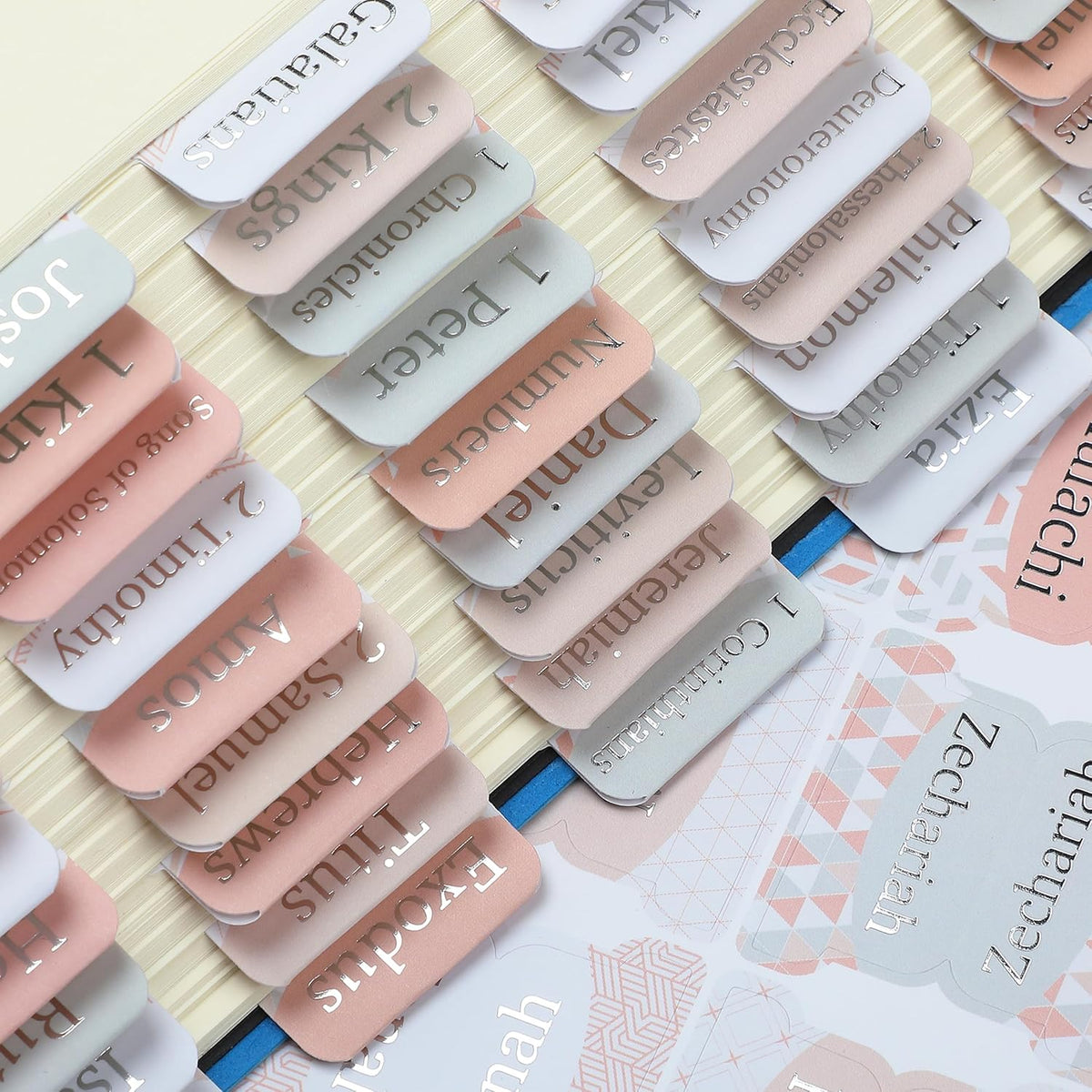 Mr. Pen- Mini Bible Tabs, 75 pcs, Modern Grace, Laminated Bible Tabs for Women and Men