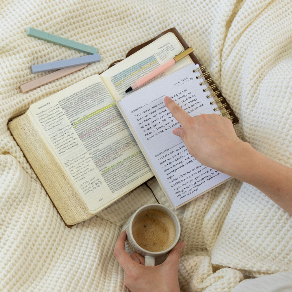 Mr. Pen- Abide Bible Study Journal – A5 Hardcover Journal with 240 Pages, 120gsm Paper, Gold Metal Spiral, Christian Gift for Women, SOAP Bible Study Method