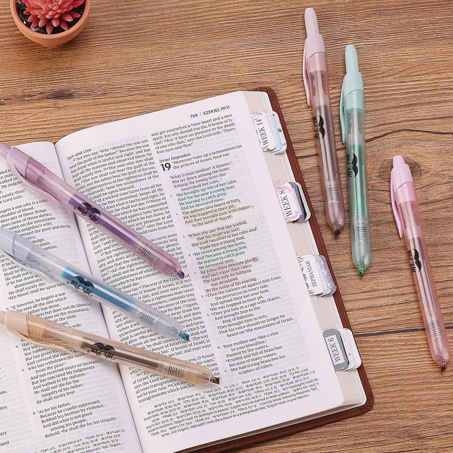 Mr. Pen- Retractable Highlighters, 6 Pack, Bright Colors