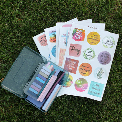 Mr. Pen Back to School Essentials, Gel Pens, Bible Chisel Tip Highlighters, Transparent Sticky Notes, Christian Stickers, Pencil Box, Bookmark