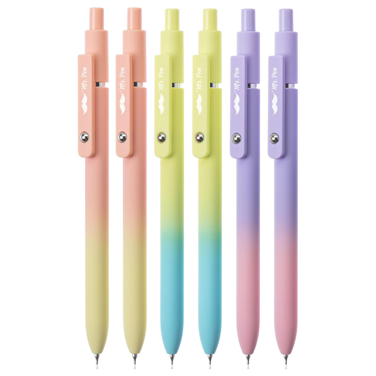 Customizable Retractable Gel Pen, Morandi and Vintage Barrels, Black Ink, .5 mm
