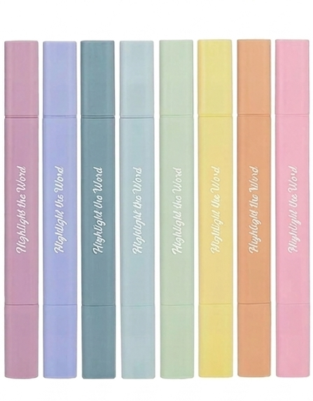 Mr. Pen - Highlight the Word Aesthetic Dual Tip Bible Highlighters, No Bleed Through Assorted Color, 8pcs, Cute Highlighter Dual Tip for Journaling Supplies and School Accessories