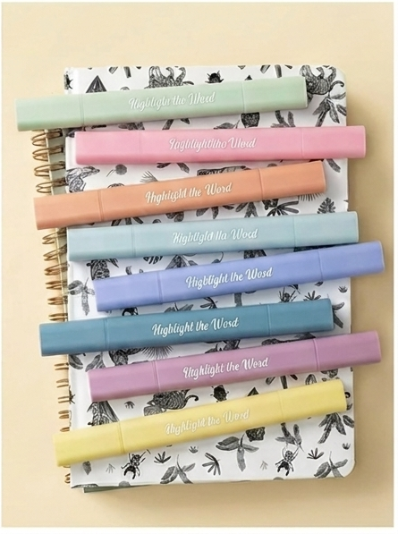 Highlight the Word - Aesthetic Dual Tip Bible Highlighters, No Bleed Through Assorted Color, 8pcs, Cute Highlighter Dual Tip for Journaling Supplies and School Accessories