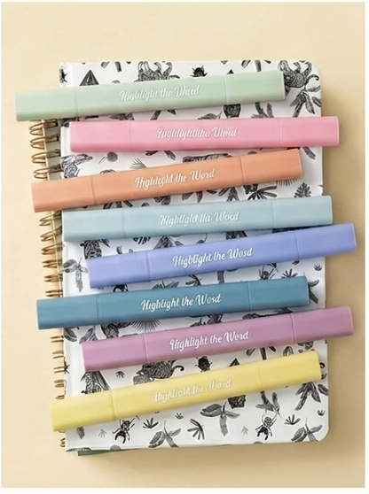 Highlight the Word - Aesthetic Dual Tip Bible Highlighters, No Bleed Through Assorted Color, 8pcs, Cute Highlighter Dual Tip for Journaling Supplies and School Accessories