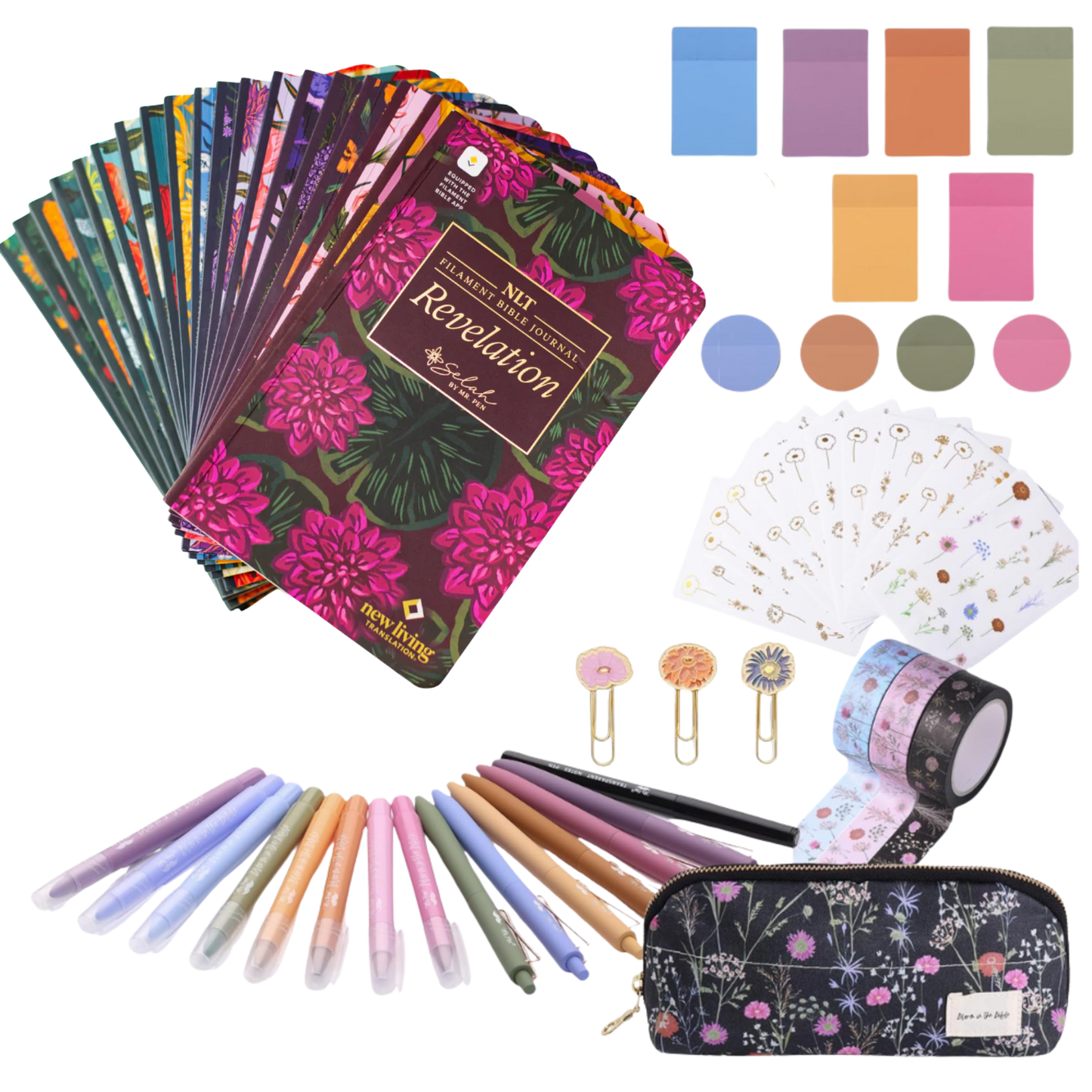 Selah by Mr. Pen New Testament Journal Set, 19 Books, NLT Translation, Bible Journaling, Softcover with Notes Space, Filament App Compatible