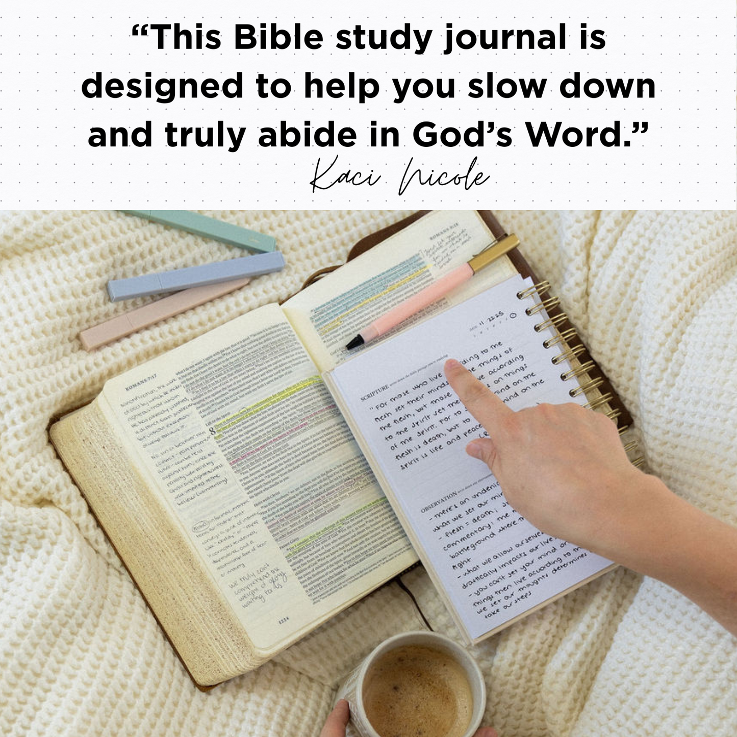 Mr. Pen- Abide Bible Study Journal – A5 Hardcover Journal with 136 Pages, 120gsm Paper, Gold Metal Spiral, Christian Gift for Women, SOAP Bible Study Method