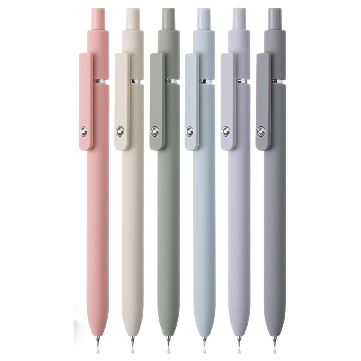 Customizable Retractable Gel Pen, Morandi and Vintage Barrels, Black Ink, .5 mm