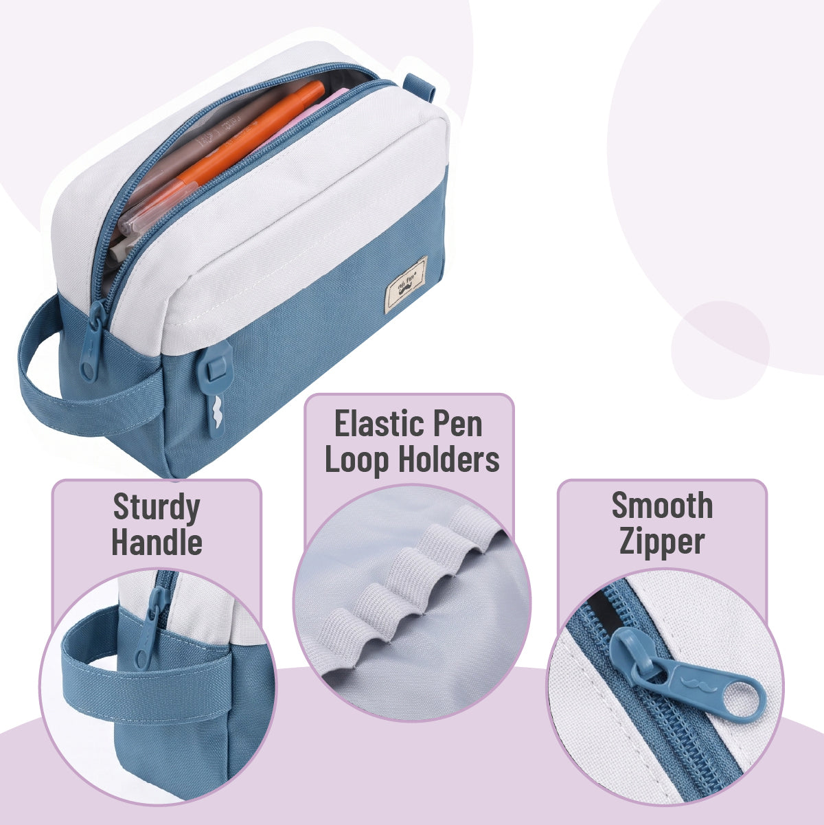 Mr. Pen- Large Capacity Pencil Case, Blue, Large Pencil Pouch
