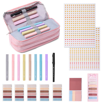 Mr. Pen – Annotation Essentials Kit for Book Lovers, Aesthetic Highlighters, Transparent Sticky Notes, Annotation Key Bookmark, Stickers & Pencil Pouch