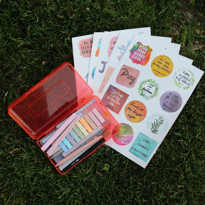 Mr. Pen Back to School Essentials, Gel Pens, Bible Chisel Tip Highlighters, Transparent Sticky Notes, Christian Stickers, Pencil Box, Bookmark