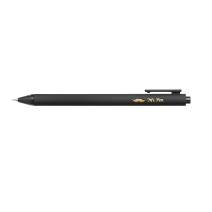 Customizable Retractable Black Gel Pens, .7 mm, Black Ink