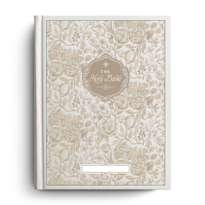 Floral Citrus Custom Notetaking Bible with Name Plate