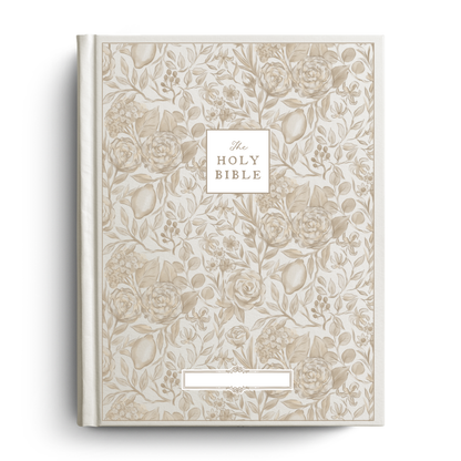 Floral Citrus Custom Notetaking Bible with Name Plate