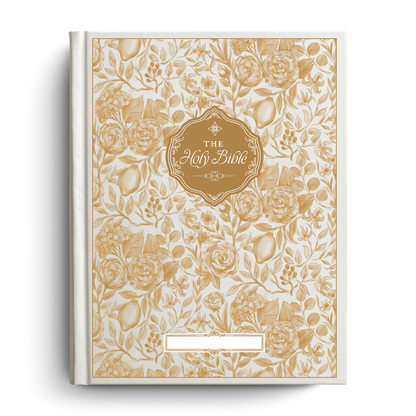 Floral Citrus Custom Notetaking Bible with Name Plate