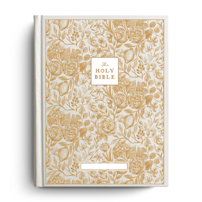 Floral Citrus Custom Notetaking Bible with Name Plate