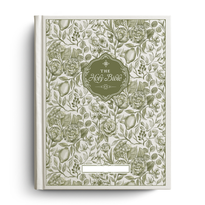 Floral Citrus Custom Notetaking Bible with Name Plate