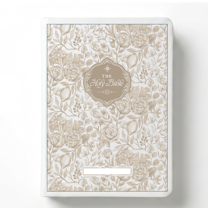 Floral Citrus Custom Notetaking Bible with Name Plate