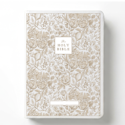 Floral Citrus Custom Notetaking Bible with Name Plate
