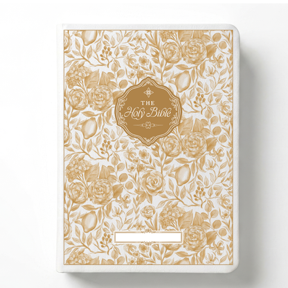 Floral Citrus Custom Notetaking Bible with Name Plate
