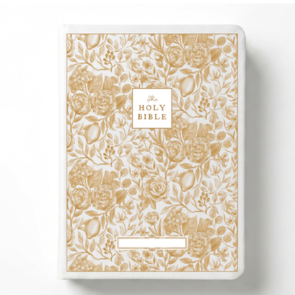 Floral Citrus Custom Notetaking Bible with Name Plate
