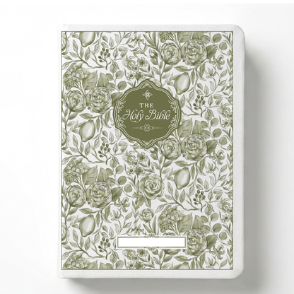 Floral Citrus Custom Notetaking Bible with Name Plate