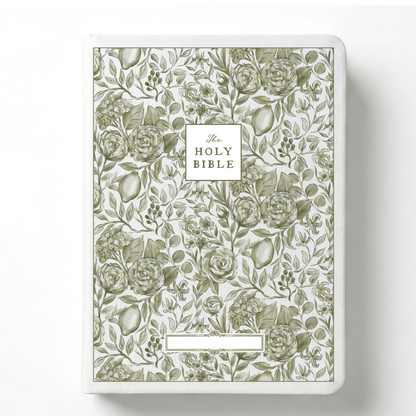 Floral Citrus Custom Notetaking Bible with Name Plate