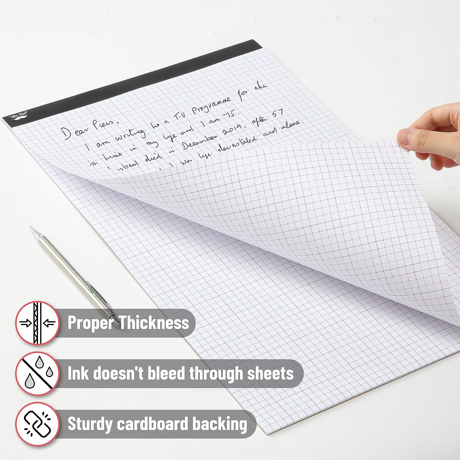 Graph Paper 17x11, 4x4 (1/4 in), Color Lined, 22 Sheets – Mr. Pen