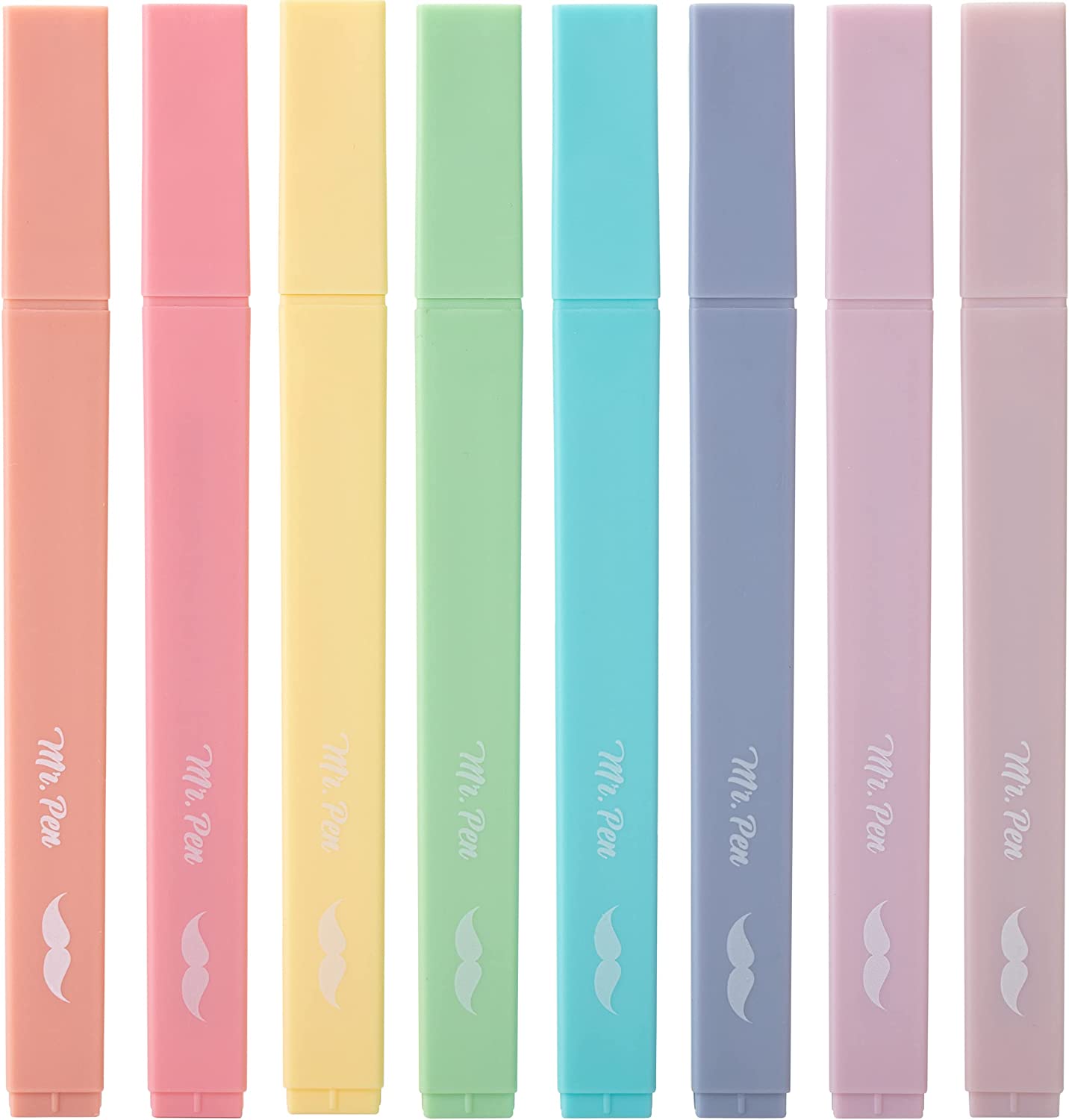Aesthetic Cute Pastel Highlighters Set, 8 pcs, Chisel Tip, Candy Colors, No Bleed Bible Assorted Colors