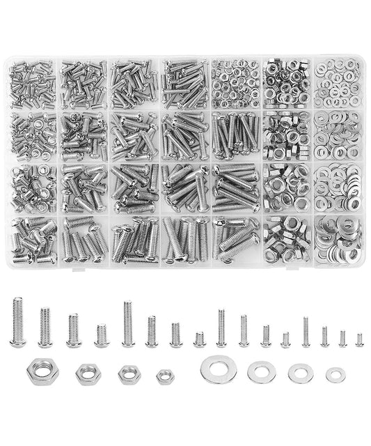 Bolts, Nuts, and Washer Assortment Kit, 700 pcs, Screws Assortment, Bolts and Nuts Kit, Nuts and Bolts Assortment Kit, Screw Set, Nut and Bolt Assortment, Metric Screw Assortment