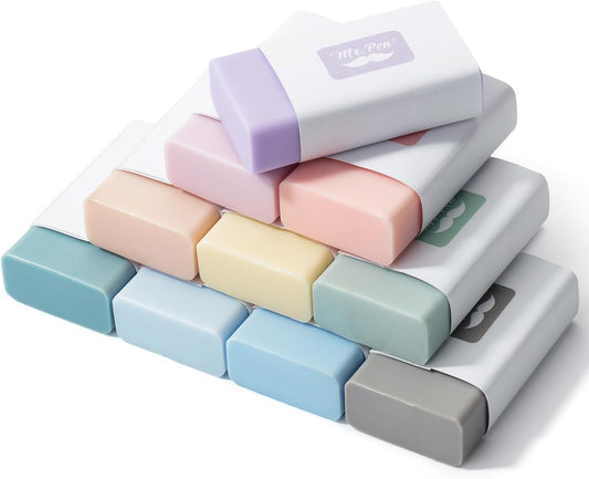 Erasers, 10 Pack, Pencil Eraser, Muted Morandi Colors