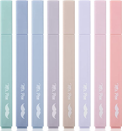 Aesthetic Highlighters, 8 pcs, Chisel Tip, Morandi Colors, No Bleed Bible Highlighter Pastel, Highlighters Assorted Colors, Pastel Highlighter Set, Cute Highlighters