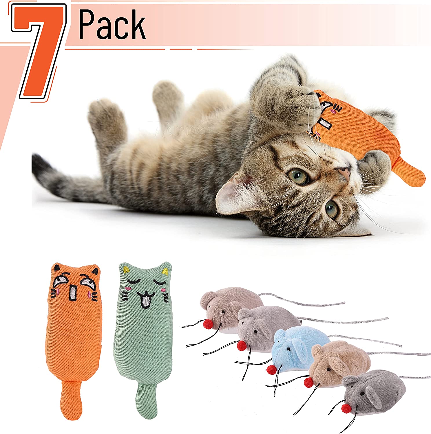 Mr. Pen Catnip Toys 7 Pcs Mouse Cat Toy Catnip Toys for Indoor Cats Cat Nip Toys Catnip Toys for Cats Mouse Toy for Cats Cat Toy Mouse Toys