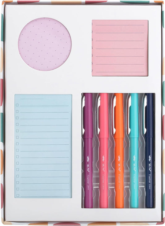 Sticky Noted Gift Box, 305 pcs, Pastel Colors, Sticky Note Set, Planner Sticky Notes, Round Sticky Notes, Square Sticky Notes, Mini List Sticky Sticky Notes, Felt-tip Pens, Note Pads and Pens